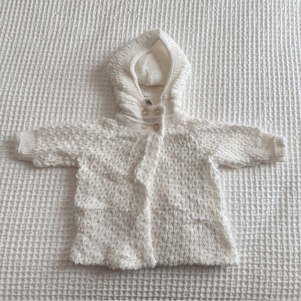 Vintage Made in Israel Baby Soft Knit Hooded Sweater 0-3 Months